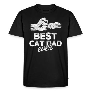 BEST CAT DAD EVER chat papa chat - T-shirt Premium bio Homme - noir - Devant - Nico (187cm)