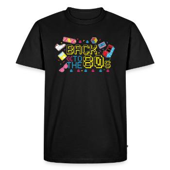 Retour aux années 80 années 80 rétro - T-shirt Premium bio Homme - noir - Devant - Nico (187cm)