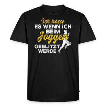 Jogging marathon flashed running jogger - Men's Premium Organic T-Shirt - black - Front - Nico (187cm)
