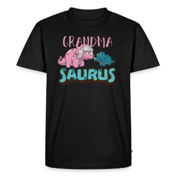 Grand-mère saurus grand-mère dinosaure dino petit-fils - T-shirt Premium bio Homme - noir - Devant - Nico (187cm)