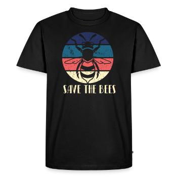 Save The Bees Retro Protects the bee beekeeper bees - Men's Premium Organic T-Shirt - black - Front - Nico (187cm)