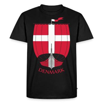 Danemark Viking Ship - T-shirt Premium bio Homme - noir - Devant - Nico (187cm)