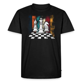 Échiquier d'échecs rétro - T-shirt Premium bio Homme - noir - Devant - Nico (187cm)