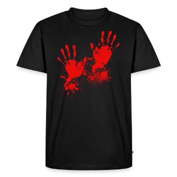 Mains sanglantes mains sanglantes sang - T-shirt Premium bio Homme - noir - Devant - Nico (187cm)