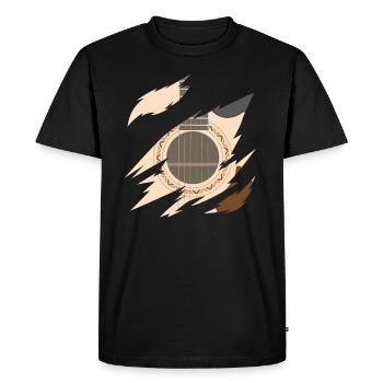 Joueur de guitare guitare acoustique - T-shirt Premium bio Homme - noir - Devant - Nico (187cm)