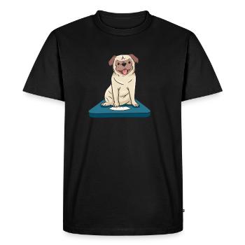 Help my dog or pug is overweight - Men's Premium Organic T-Shirt - black - Front - Nico (187cm)