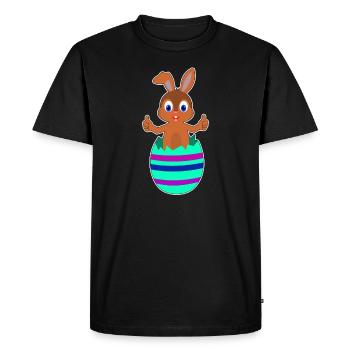 Lapin de Pâques Lapin de Pâques Oeuf de Pâques - T-shirt Premium bio Homme - noir - Devant - Nico (187cm)