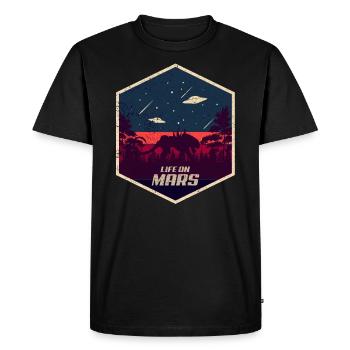Mars Tiger Alien Pluto Planet UFO Outer Space Space - Men's Premium Organic T-Shirt - black - Front - Nico (187cm)