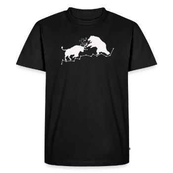 Bull Versus Bear Stock Aktie - T-shirt Premium bio Homme - noir - Devant - Nico (187cm)