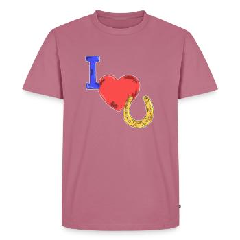Idée cadeau chevaux - T-shirt Premium bio Homme - mauve - Devant - Nico (187cm)