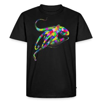 Octopus Colorful Octopus Ocean Sea Squid Ink - Men's Premium Organic T-Shirt - black - Front - Nico (187cm)