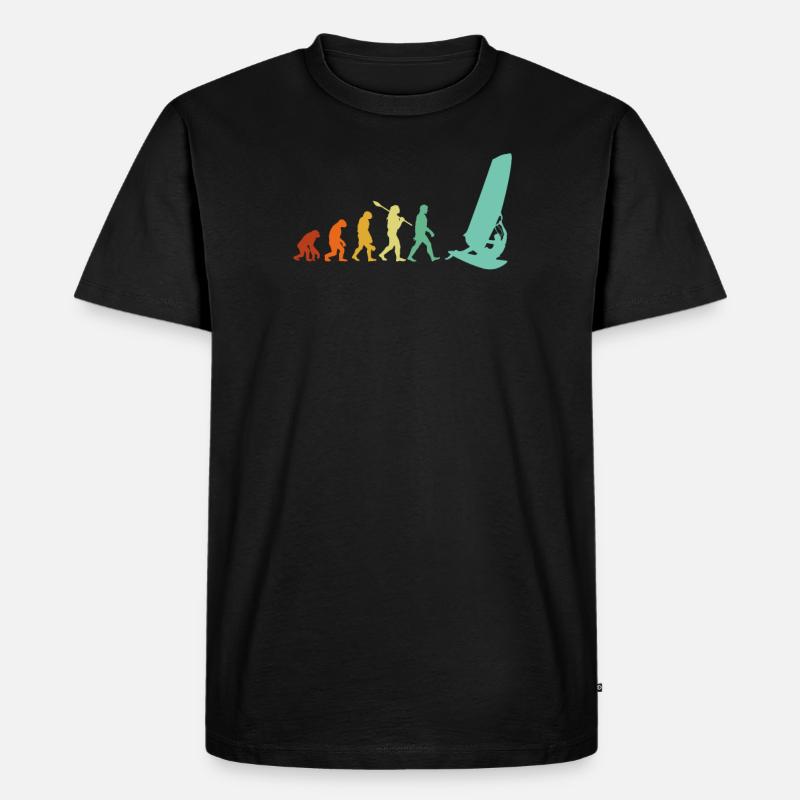 windsurfing evolution, windsurf - Men's Premium Organic T-Shirt - black