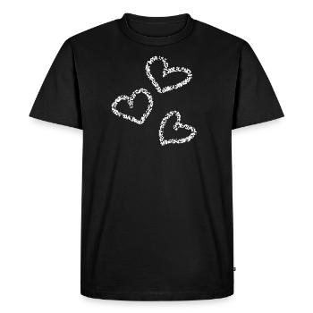 Cœur coeur - T-shirt Premium bio Homme - noir - Devant - Nico (187cm)