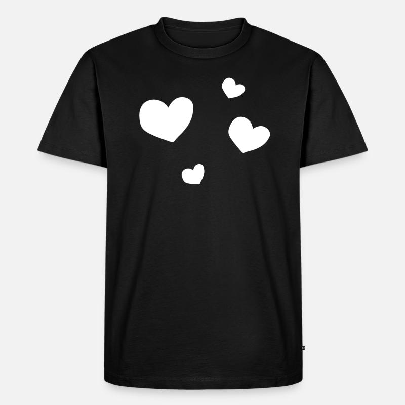 vier Herzen - Männer Premium Bio T-Shirt - Schwarz