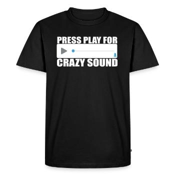 Voice messages audio files press play for - Men's Premium Organic T-Shirt - black - Front - Nico (187cm)