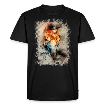 Serie "NATURE RESERVE" - Europäischer Bienenfresser - Männer Premium Bio T-Shirt - Schwarz - Vorne - Nico (187cm)