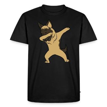 German Shepherd - Dab, dabbing, dancing - Men's Premium Organic T-Shirt - black - Front - Nico (187cm)