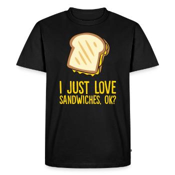 Sandwich - I just love sandwiches, ok? - T-shirt Premium bio Homme - noir - Devant - Nico (187cm)