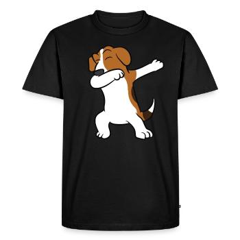 Beagle - Dab, dabbing, dancing - Men's Premium Organic T-Shirt - black - Front - Nico (187cm)