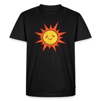 cute sun in retro style - Men's Premium Organic T-Shirt - black - Front - Nico (187cm)