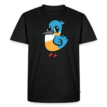 Kingfisher - mignon, mignon, grands yeux - T-shirt Premium bio Homme - noir - Devant - Nico (187cm)