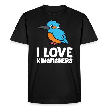 Kingfisher - I love kingfishers - Men's Premium Organic T-Shirt - black - Front - Nico (187cm)