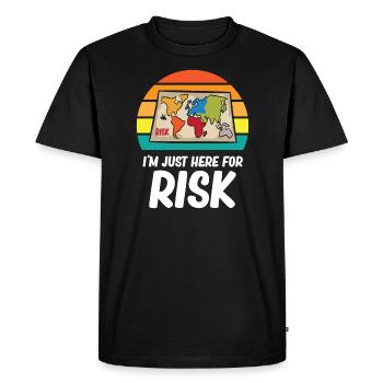Risk - I'm just here for risk - Men's Premium Organic T-Shirt - black - Front - Nico (187cm)