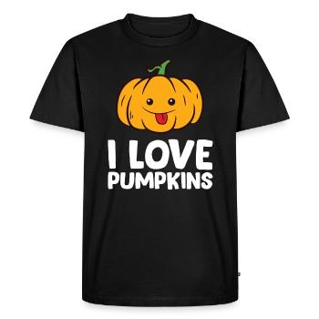 Citrouille - I love pumpkins - T-shirt Premium bio Homme - noir - Devant - Nico (187cm)