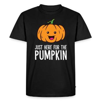 Citrouille - Just here for the pumpkin - T-shirt Premium bio Homme - noir - Devant - Nico (187cm)