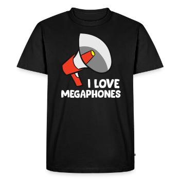Mégaphone - I love Megaphones - T-shirt Premium bio Homme - noir - Devant - Nico (187cm)