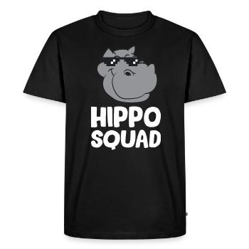 Hippopotamus - Hippo Squad avec des lunettes de so - T-shirt Premium bio Homme - noir - Devant - Nico (187cm)