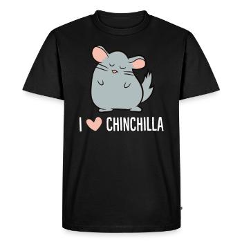 Chinchilla - J’adore le chinchilla - T-shirt Premium bio Homme - noir - Devant - Nico (187cm)