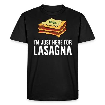 Lasagna - I'm just here for Lasagna - Men's Premium Organic T-Shirt - black - Front - Nico (187cm)