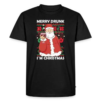Merry Drunk Im Christmas Funny Santa Claus - Men's Premium Organic T-Shirt - black - Front - Nico (187cm)