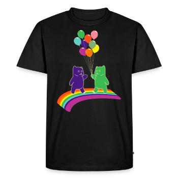 Kidcore Gummy Bears Balloons Rainbow Colors - Men's Premium Organic T-Shirt - black - Front - Nico (187cm)