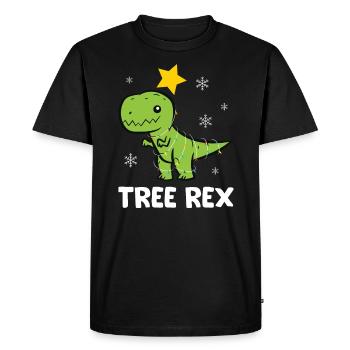 T-Rex - Tree Rex String Light Star Snowflake - Men's Premium Organic T-Shirt - black - Front - Nico (187cm)