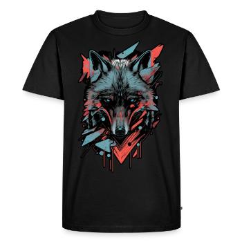 Wolf Cyber Punk Wildlife Animal Pack JGA Wolf Pack - Men's Premium Organic T-Shirt - black - Front - Nico (187cm)