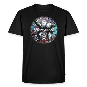 capoeira, mandala, colorful, pattern, orient, graffiti - Men's Premium Organic T-Shirt - black - Front - Nico (187cm)