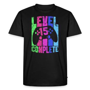 15th Birthday Gift Gamer Gaming Gamer Game - Men's Premium Organic T-Shirt - black - Front - Nico (187cm)