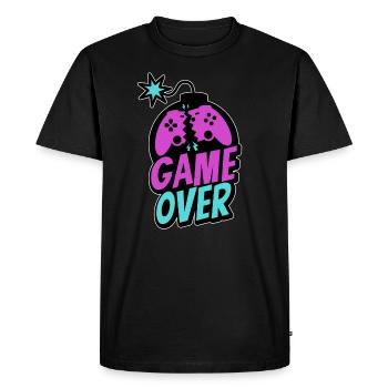 Game Over Controller Console Gamer Pro Gaming - Men's Premium Organic T-Shirt - black - Front - Nico (187cm)