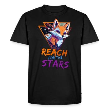 CYBER FOX - Men's Premium Organic T-Shirt - black - Front - Nico (187cm)