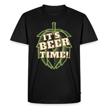 Beer Time - Men's Premium Organic T-Shirt - black - Front - Nico (187cm)