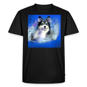 sheltie, Sheltie, chien, graffiti, peinture, colley, aqu - T-shirt Premium bio Homme - noir - Devant - Nico (187cm)