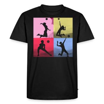volley-ball,volleyballer,beachball,coloré - T-shirt Premium bio Homme - noir - Devant - Nico (187cm)