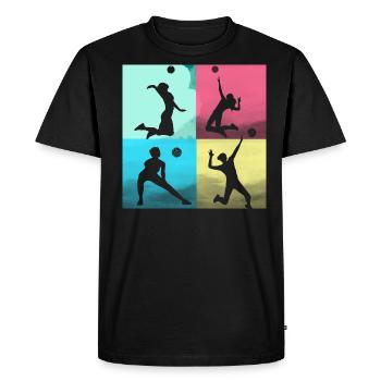 volley-ball,volleyballer,beachball,coloré - T-shirt Premium bio Homme - noir - Devant - Nico (187cm)