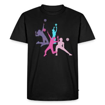 volley-ball,volleyballer,beachball,graffiti,rose - T-shirt Premium bio Homme - noir - Devant - Nico (187cm)