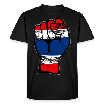 Thailand flag fist hand icon used - Men's Premium Organic T-Shirt - black - Front - Nico (187cm)