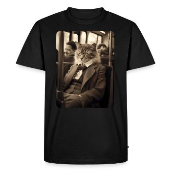 Mr. Whiskers in search of some relaxation - Men's Premium Organic T-Shirt - black - Front - Nico (187cm)