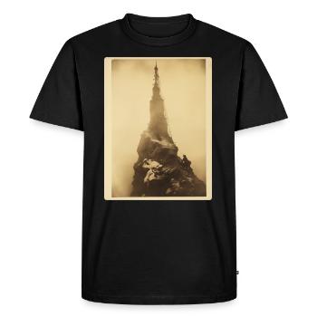 The Spire - Men's Premium Organic T-Shirt - black - Front - Nico (187cm)