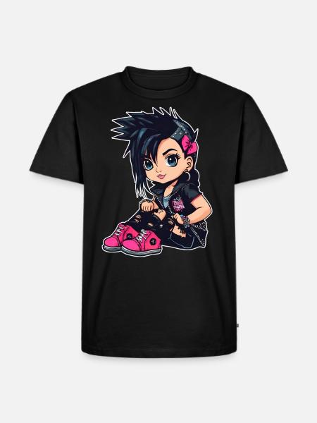 Fille punk gothique cool - T-shirt Premium bio Homme - noir